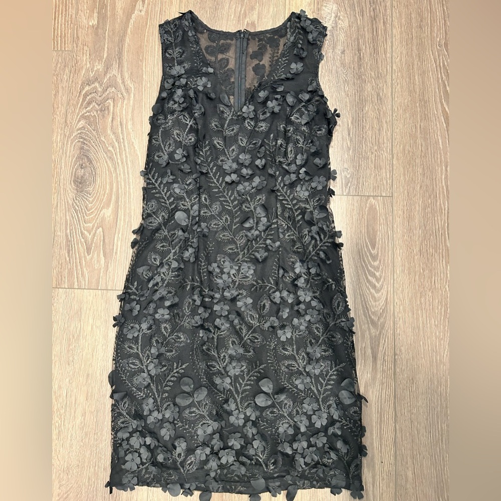 WhiteHouseBlackMarket Elegant Black Floral Dress